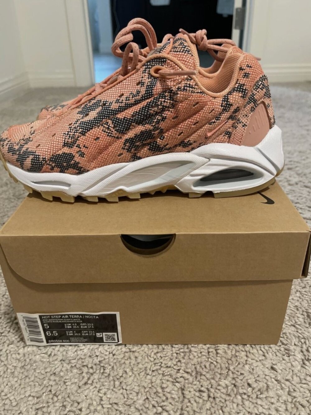 Mens Size 5 / Women’s Size 6.5 Nike NOCTA x Hot Step Air Terra Pink Quart Drake